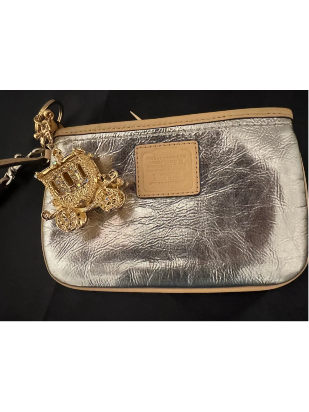 Vintage Coach Metallic Silver Wristlet